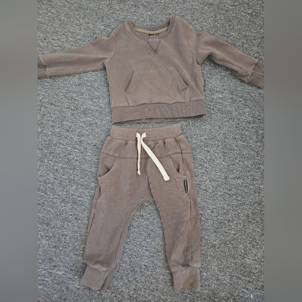 Little bipsy 18-24m set color pewter blue